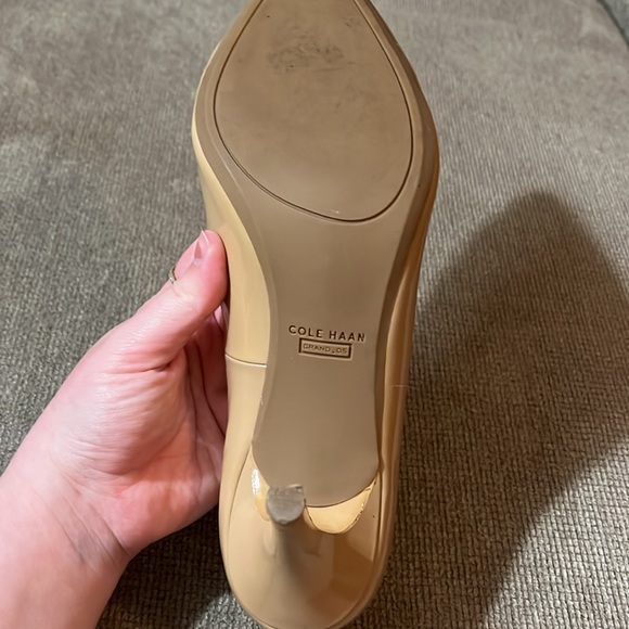 Cole Haan Grand.Os Nude Leather Heels - Picture 7 of 12